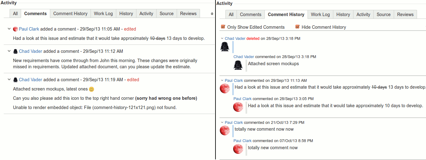 Comment History Comment And History