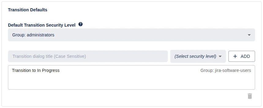 Comment Security Default — Transition Defaults