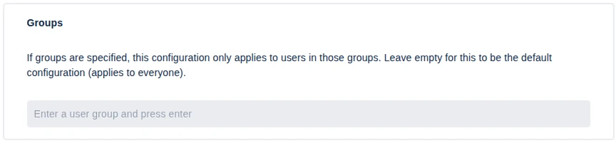 Comment Security Default — Group Configuration